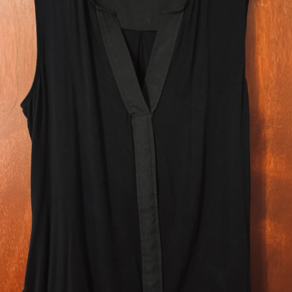 Calvin Klein Black Sleeveless Blouse with V-Neck